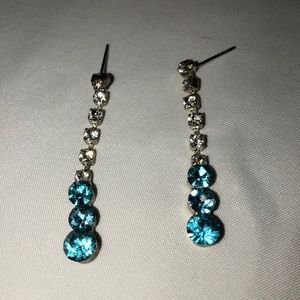 Silver and blue earrings